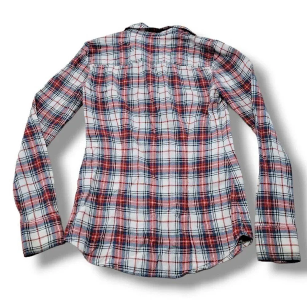 J.Crew Top Size 00 J. Crew Perfect Shirt Button Up Shirt Long Sleeve Plaid Shirt